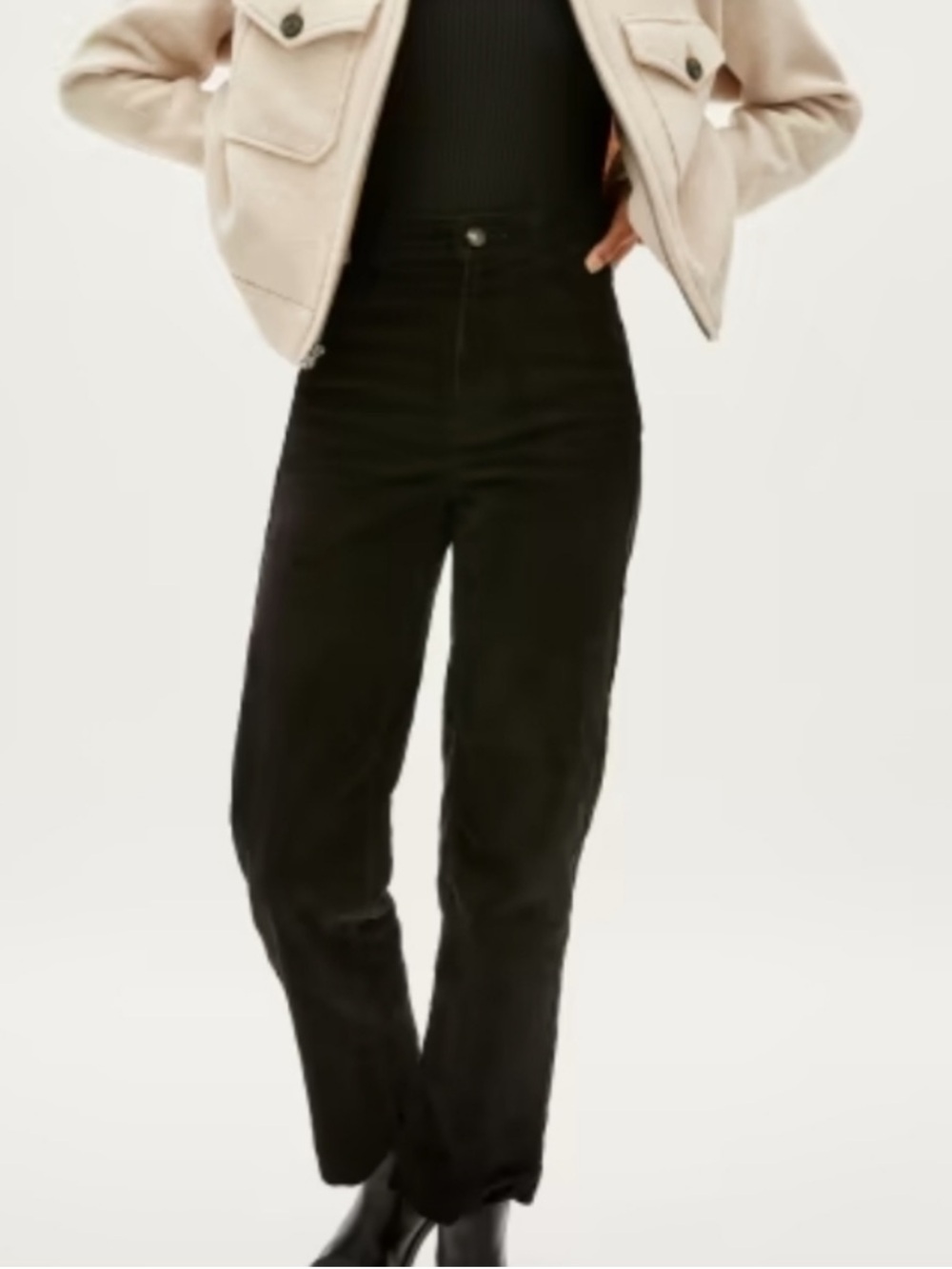Everlane Black Corduroy Wide Leg Pants Trousers Size 2